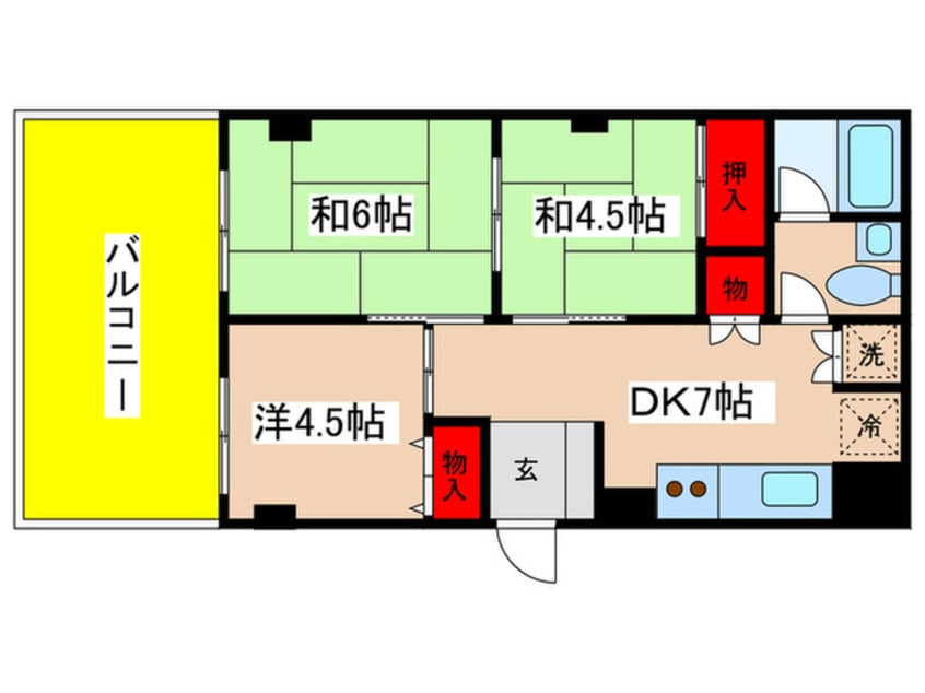 間取図 ｸﾞﾘ-ﾝｳｯﾄﾞ新百合ヶ丘（４０３）