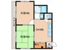 アーバンハイム本橋 2DKの間取り