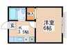 コーポサンライズⅡ 1Kの間取り