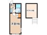 アスコット西国立 1Kの間取り