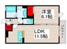 ソレイユ 1LDKの間取り