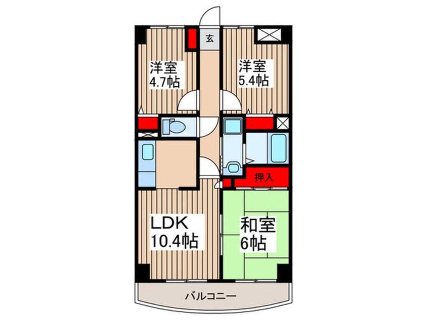 間取図 リレント谷塚