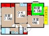 ニートネス花通 3DKの間取り
