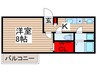 プランドール北大宮 1Kの間取り