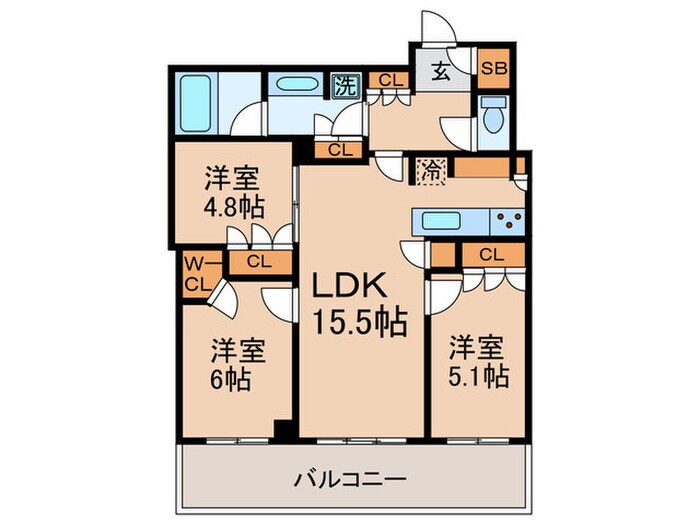 間取り図 パークタワー勝どきサウス(2714)