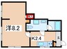 日光台ハイツＡ棟 1Kの間取り