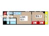 PARK HILLS SHINJYUKU 1LDKの間取り