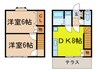 冨久多荘 2DKの間取り