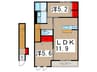 リッツパークＢ 2LDKの間取り
