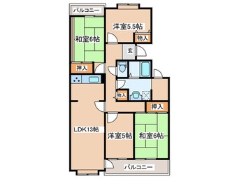 間取図 エミネンス長池南4号棟（101）