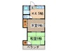 第二鈴木荘 2Kの間取り