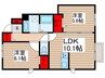 ヴィラセレビィⅢ 2LDKの間取り