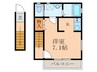 キャトルセゾン 1Kの間取り