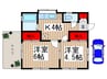 興松貸家（１０） 2Kの間取り