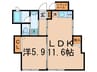 エスポワール１ｓｔ 1LDKの間取り