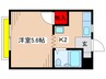 ドウエルイナリヤマ 1Kの間取り