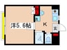 ドウエルイナリヤマ 1Kの間取り