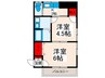 Harta東尾久 2Kの間取り