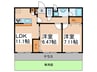 ウエストヒルズ 2LDKの間取り