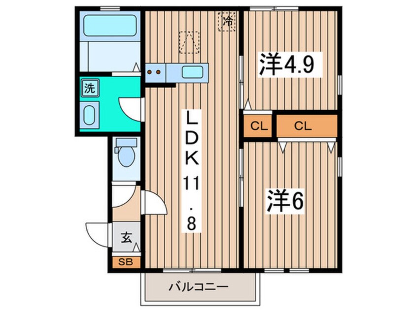 間取図 仮）チェリーハイム４