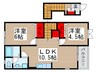 カーザ　ジョバーネ 2LDKの間取り