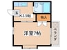 コスモシティ 1Kの間取り