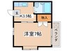 コスモシティ 1Kの間取り