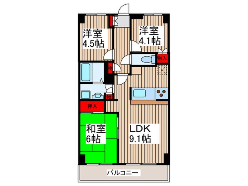 間取図 ハピネスＭＢ越谷