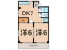 プラザサン田中１号舘 2DKの間取り