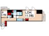 コンフォリア東上野 1LDKの間取り