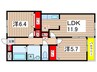 ビューバレー彩 2LDKの間取り