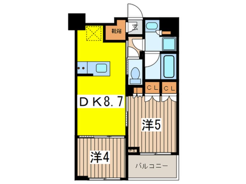 間取図 ﾊﾟｰｸｱｸｼｽ日本橋浜町ﾚｼﾞﾃﾞﾝｽ
