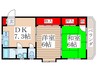 メゾン小山 2DKの間取り