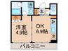 ＭＭガ－デン 1DKの間取り