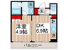 ＭＭガ－デン 1DKの間取り