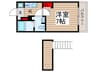 アジュ－ルⅡ 1Kの間取り