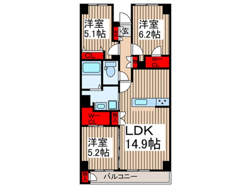 間取図 ＣＲＯＴＨ　Ｏｍｉｙａ