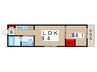 コンフォートシティ西千葉 1LDKの間取り
