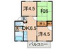 ア－バン向ヶ丘Ａ 3DKの間取り