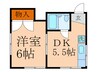 西台コ－ポ 1DKの間取り