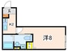 ベイルーム久里浜 1Kの間取り