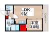 Ｇｌａｍ馬橋 1LDKの間取り