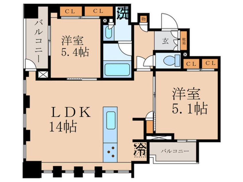 間取図 ﾊﾟｰｸｱｸｼｽ月島ﾏﾁｭｱｽﾀｲﾙ（７階）