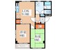 シルク　レジデンス 2LDKの間取り