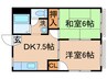 ドミ－ル金町 2DKの間取り
