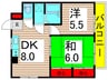 グランベ－ルヨシダ 2DKの間取り