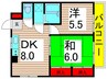 グランベ－ルヨシダ 2DKの間取り