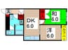 グランベ－ルヨシダ 2DKの間取り