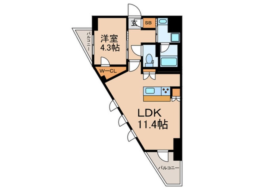 間取図 クロスレジデンス高田馬場