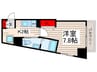 カモミールスール 1Kの間取り